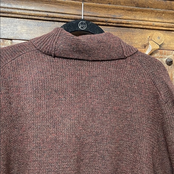 NWOT Joseph Abboud Wool Shawl Collar Sweater MenS XL Brown Heather Knit Pullover - Picture 7 of 8